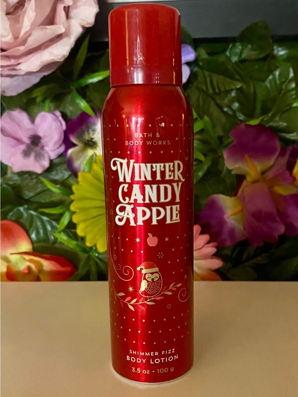 Bath & Body Works Red Winter Candy Apple Shimmer Fizz Body Lotion